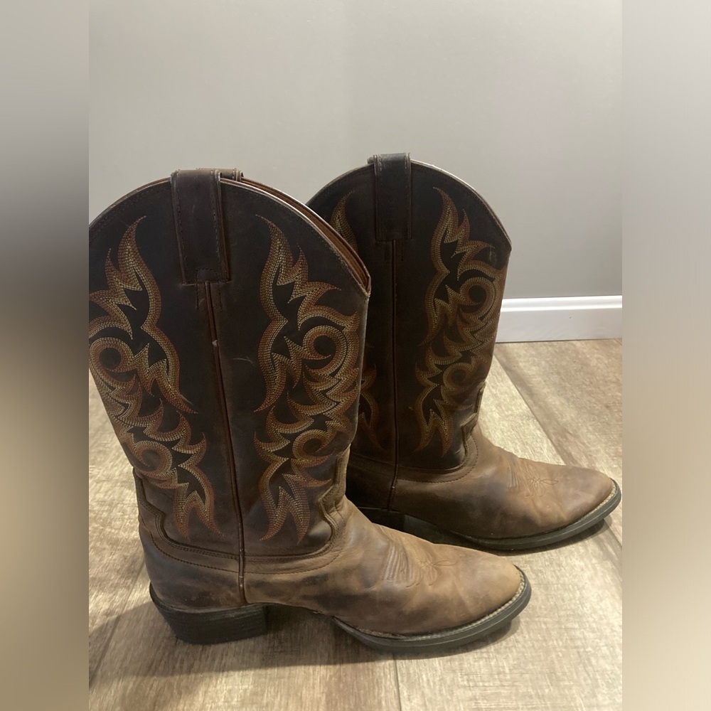 Justin stampede huck brown medium round toe western work boots - Picture 11 of 12